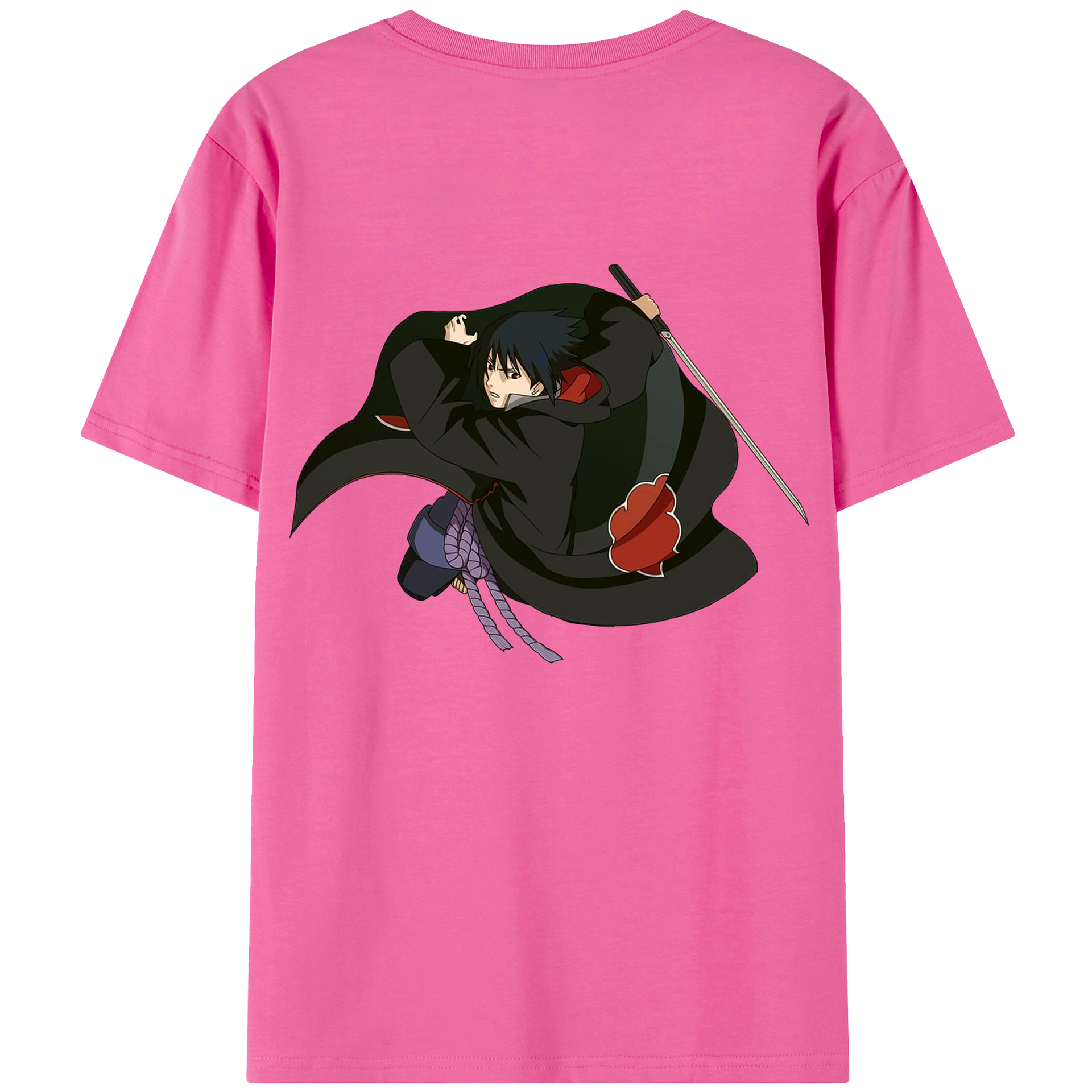 （画像用） NARUTO -ナルト- うちは サスケ Uchiha Sasuke レディース半袖Tシャツ(バックプリント)